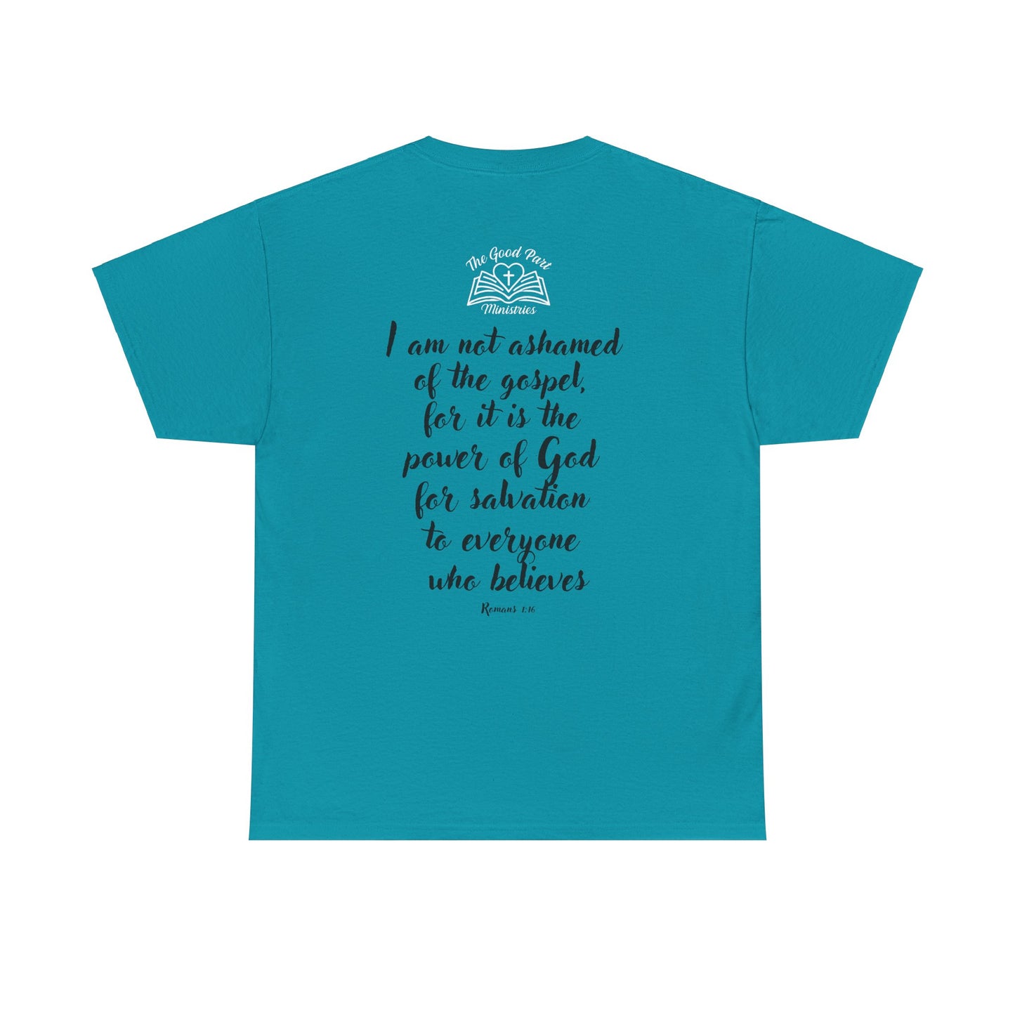 Christian Unisex Tee 'Ain't No Shame' Romans 1:16 Heavy Cotton