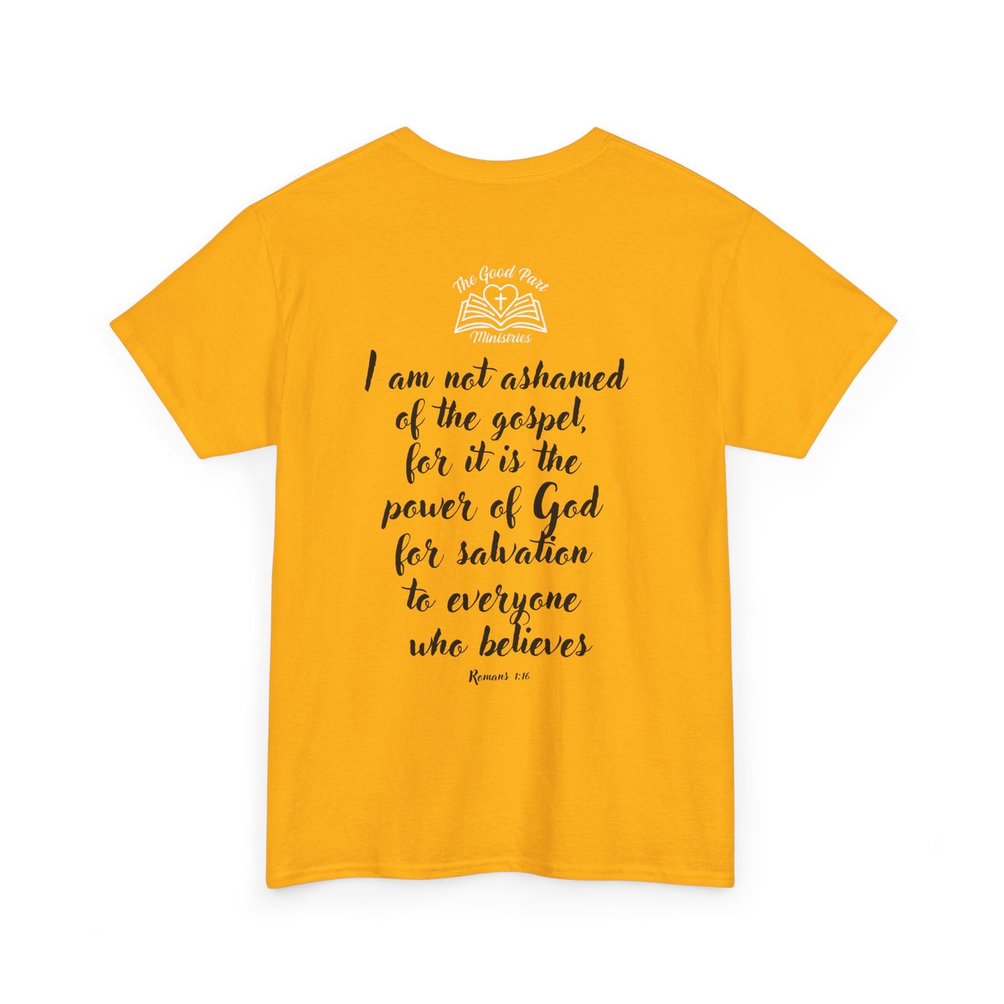 Christian Unisex Tee 'Ain't No Shame' Romans 1:16 Heavy Cotton