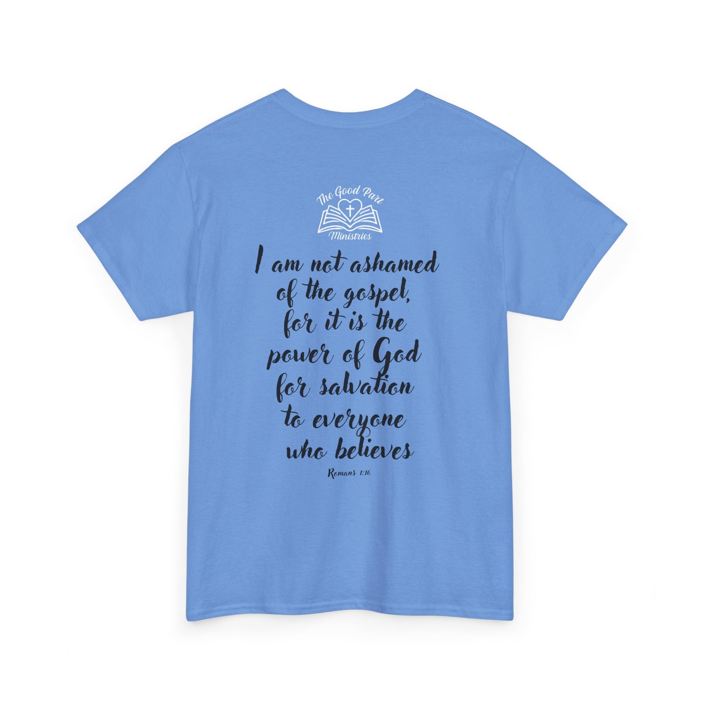 Christian Unisex Tee 'Ain't No Shame' Romans 1:16 Heavy Cotton