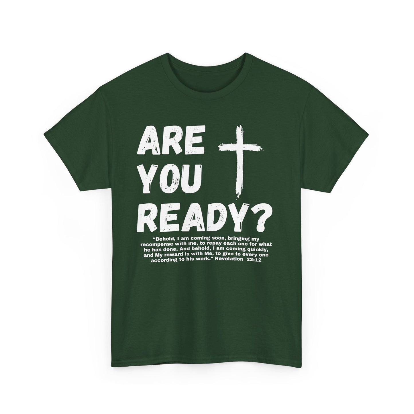 Alpha and Omega Unisex Tee - Revelation 22:12 Scripture Heavy Cotton Shirt