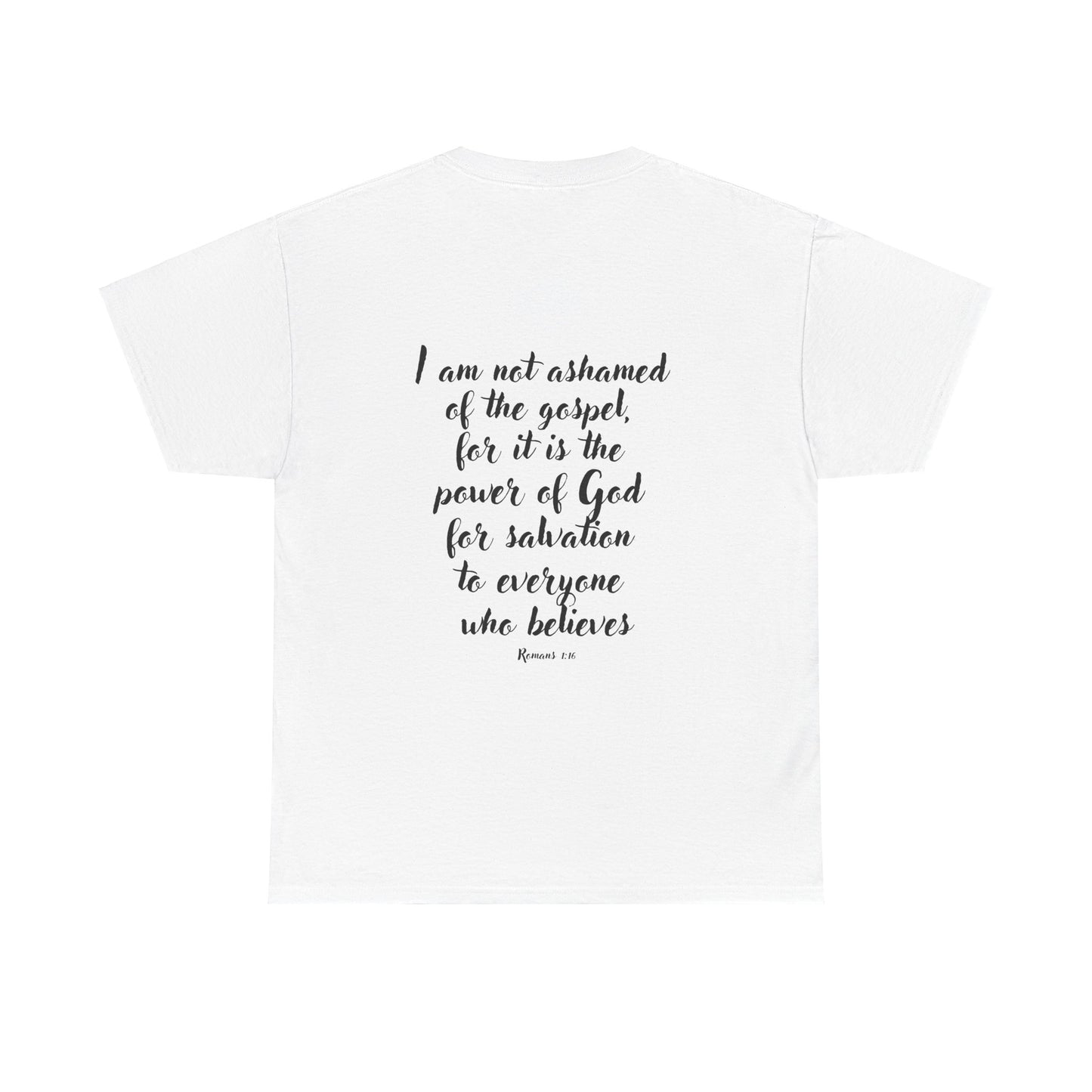 Christian Unisex Tee 'Ain't No Shame' Romans 1:16 Heavy Cotton
