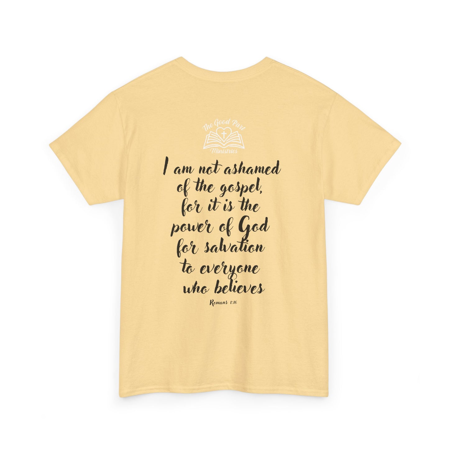 Christian Unisex Tee 'Ain't No Shame' Romans 1:16 Heavy Cotton