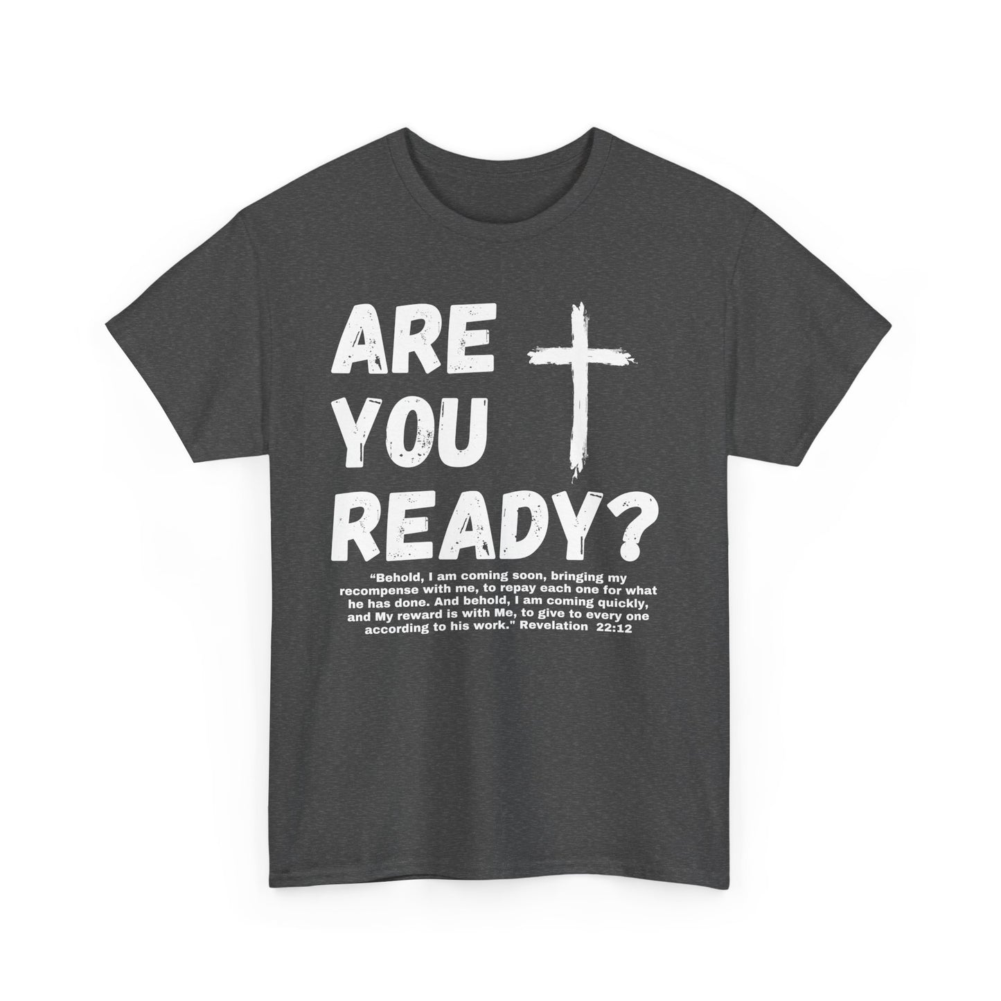 Alpha and Omega Unisex Tee - Revelation 22:12 Scripture Heavy Cotton Shirt