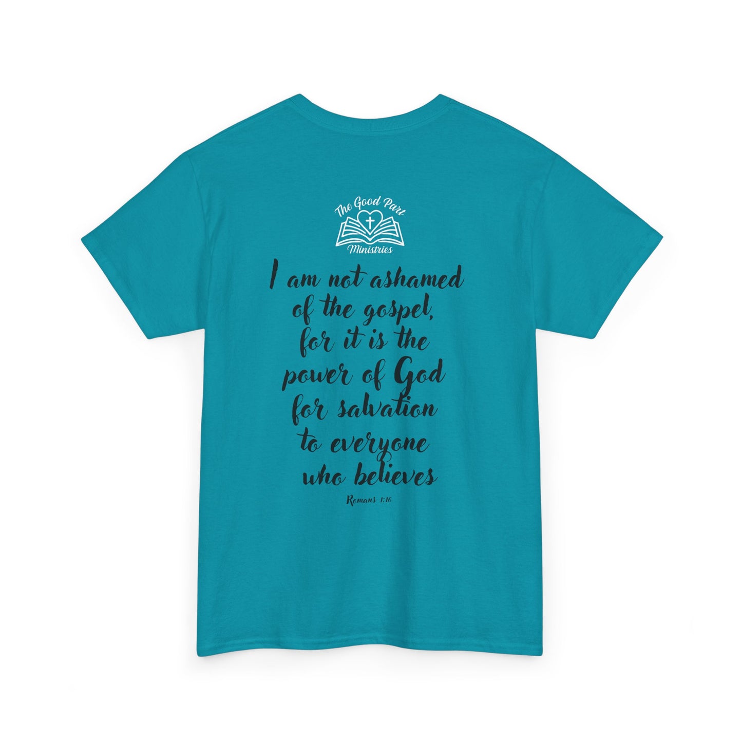 Christian Unisex Tee 'Ain't No Shame' Romans 1:16 Heavy Cotton