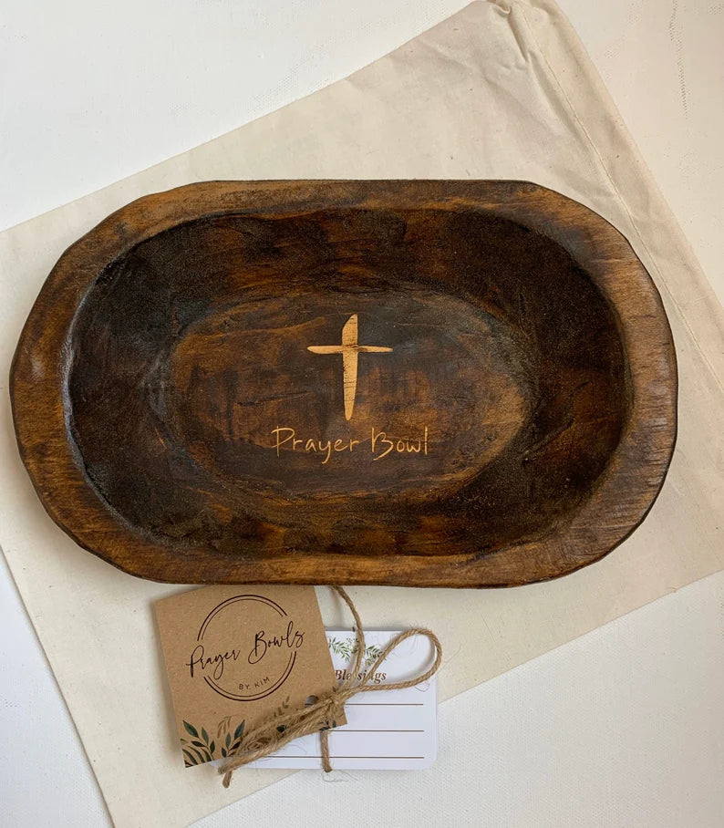 Wooden Prayer Bowl - Oval