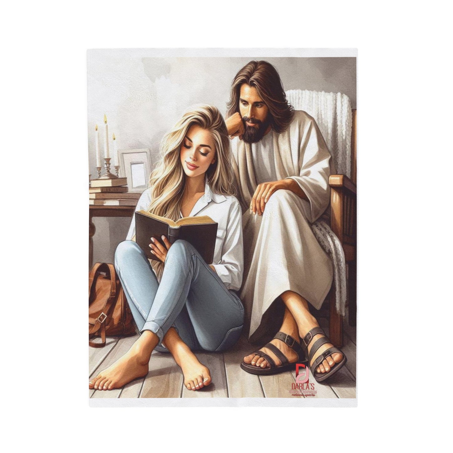 Scripture Study Velveteen Blanket - The Good Part Artwork