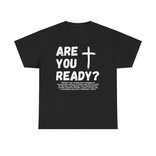 Alpha and Omega Unisex Tee - Revelation 22:12 Scripture Heavy Cotton Shirt